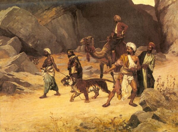 The Tiger Hunt by Rudolf Ernst, hand-painted oil painting reproduction