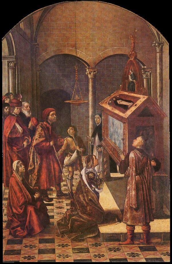 The Tomb of Saint Peter Martyr by Pedro Berruguete, hand-painted oil painting reproduction