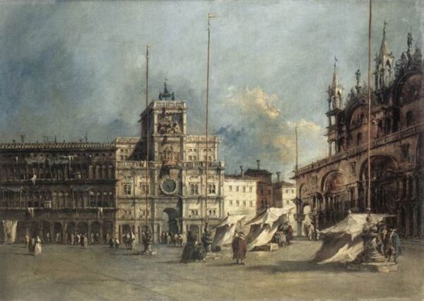 The Torre del’Orologio by Francesco Guardi, hand-painted oil painting reproduction
