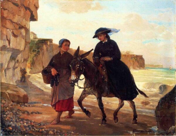 The Tourist and the Fisherwoman by Henry Bacon, hand-painted oil painting reproduction