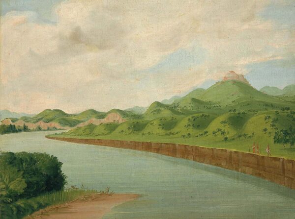 The Tower, 1100 Miles above St. Louis by George Catlin, hand-painted oil painting reproduction