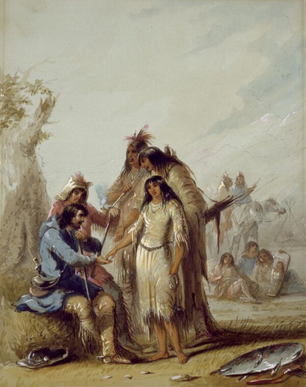 The Trapper’s Bride by Alfred Jacob Miller, hand-painted oil painting reproduction