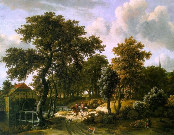 The Travelers by Meyndert Hobbema, hand-painted oil painting reproduction