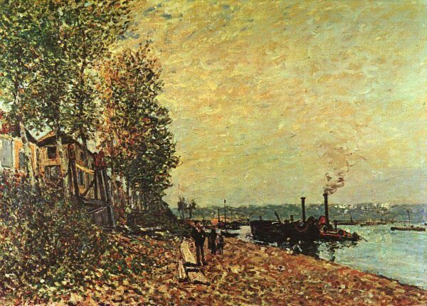 The Tugboat by Alfred Sisley, hand-painted oil painting reproduction