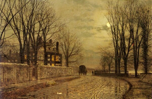 The Turn of the Road by John Atkinson Grimshaw, hand-painted oil painting reproduction