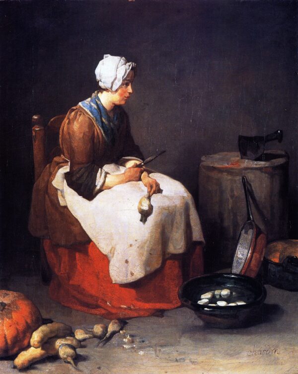 The Turnip Peeler by Jean-Baptiste-Siméon Chardin, hand-painted oil painting reproduction