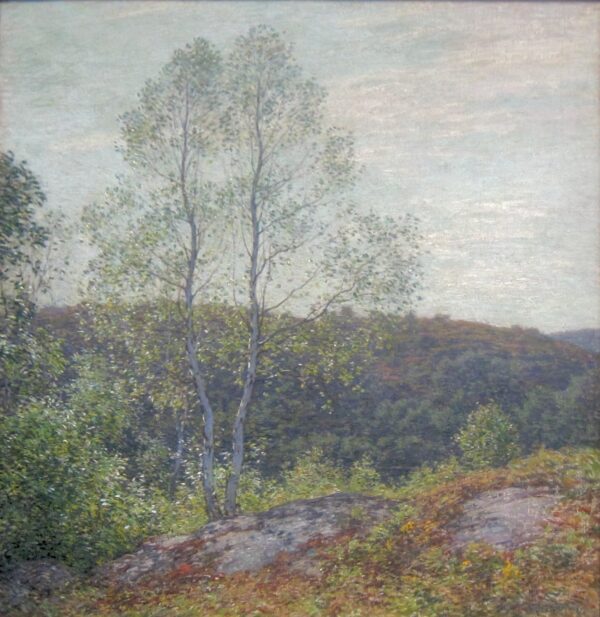 The Twin Birches by Willard Metcalf, hand-painted oil painting reproduction