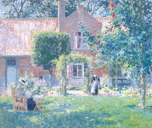 The Unpretentious Garden by Gari Melchers, hand-painted oil painting reproduction