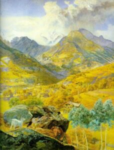 The Val di Aosta by John Brett, hand-painted oil painting reproduction