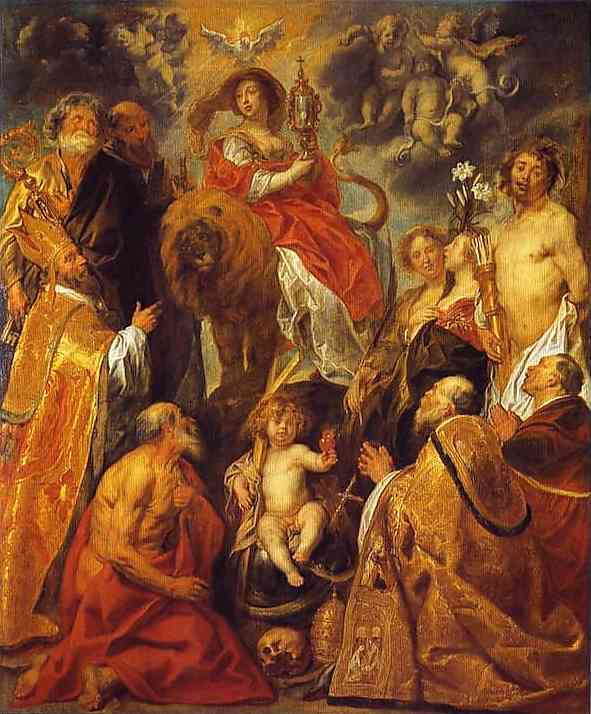 The Veneration of the Eucharist by Jacob Jordaens, hand-painted oil reproduction