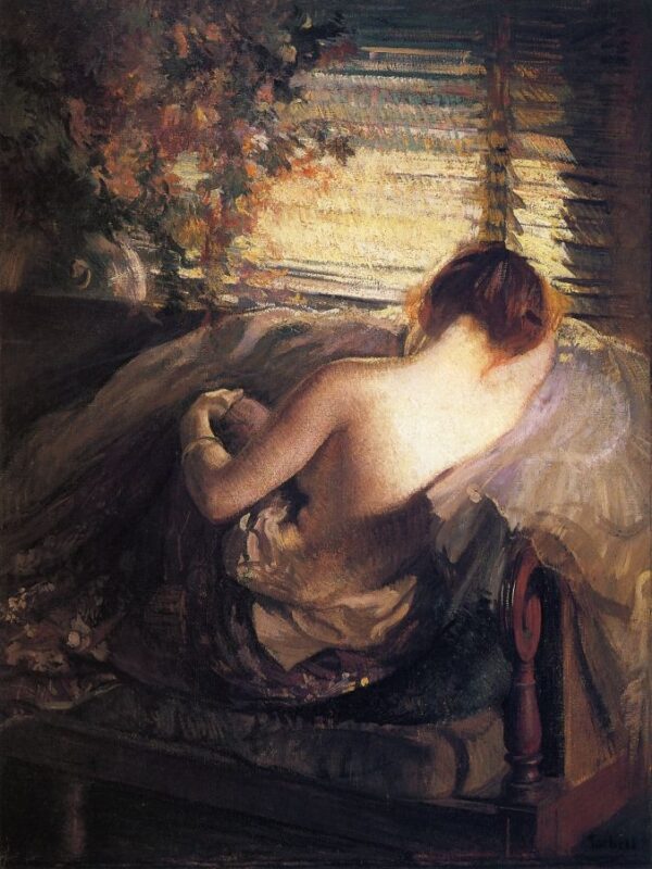 The Venetian Blind by Edmund Tarbell, hand-painted oil painting reproduction