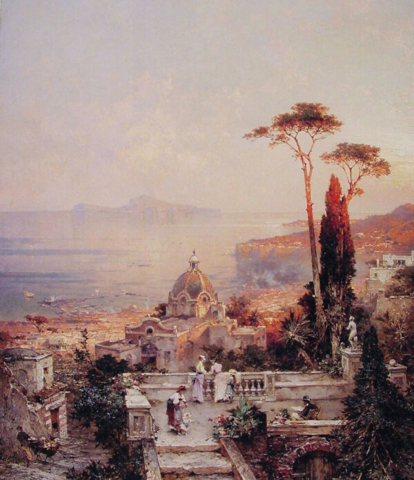 The View from the Balcony by Franz Richard Unterberger, hand-painted oil painting reproduction