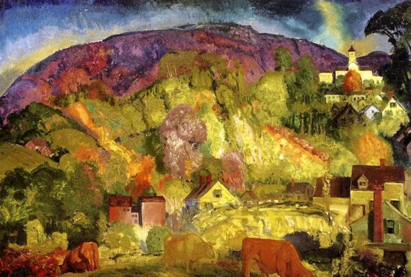 The Village on the Hill by George Bellows, hand-painted oil reproduction