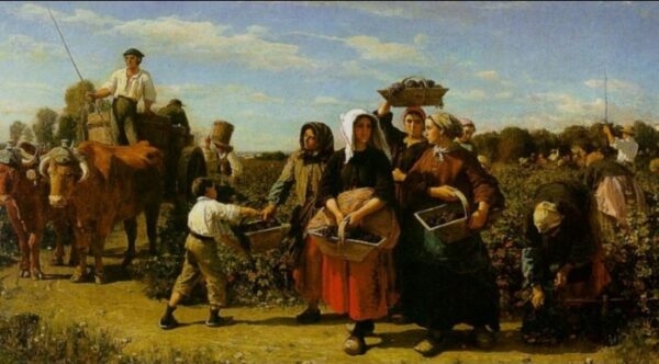 The Vintage at Chateau Lagrange by Jules Breton, hand-painted oil painting reproduction