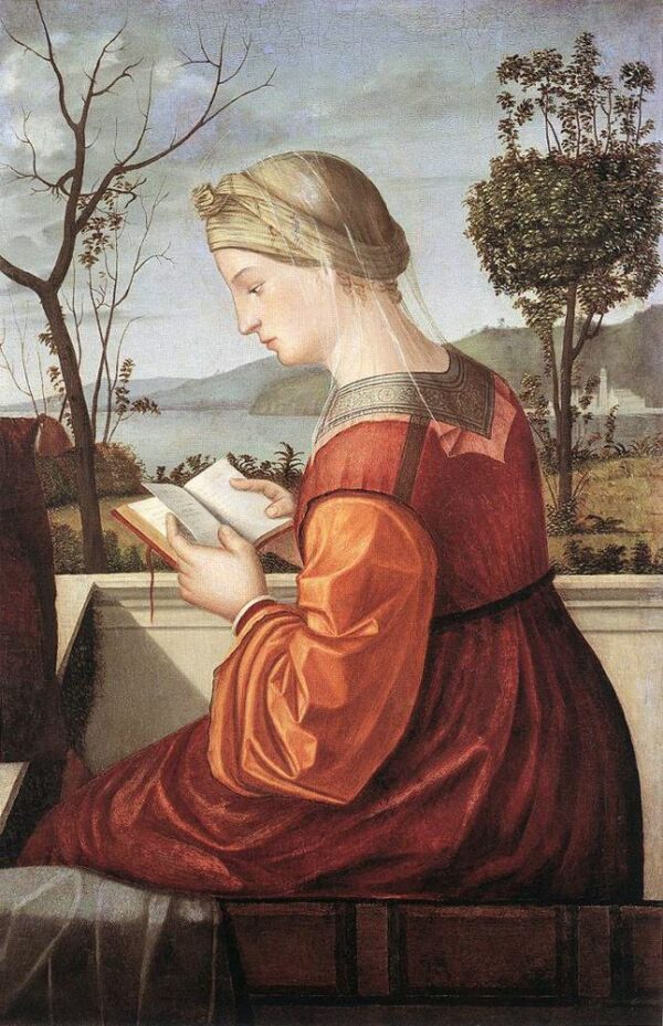 The Virgin Reading by Vittore Carpaccio, hand-painted oil painting reproduction