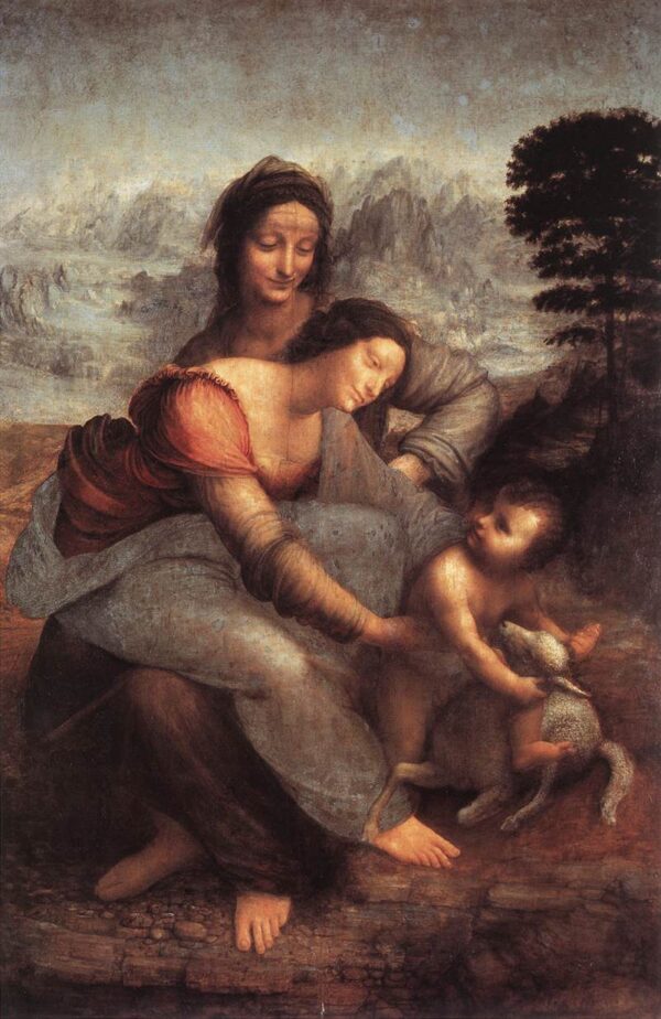 The Virgin and Child with St Anne by Leonardo da Vinci, hand-painted oil painting reproduction