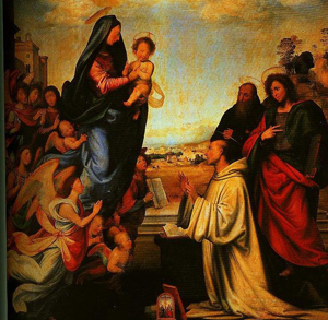 The Vision of St Bernard by Fra Bartolomeo, hand-painted oil painting reproduction
