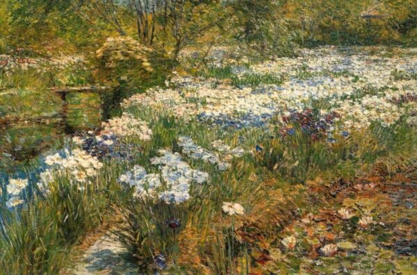 The Water Garden by Frederick Childe Hassam, hand-painted oil painting reproduction