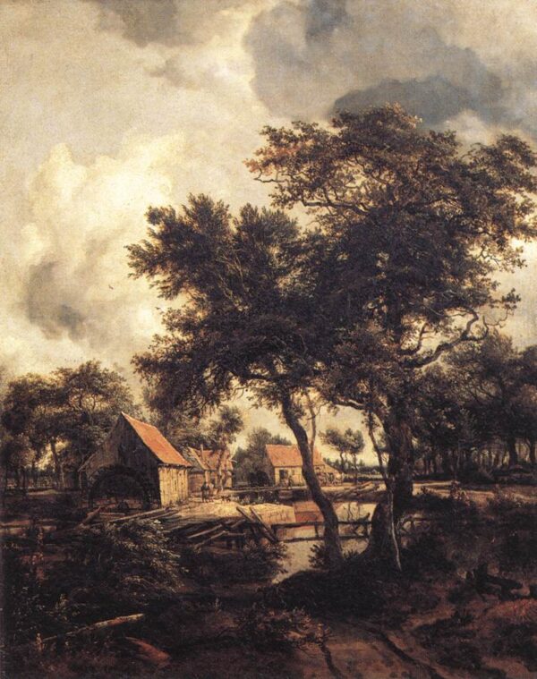 The Water Mill by Meyndert Hobbema, hand-painted oil painting reproduction