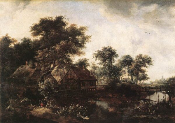 The Water Mill II by Meyndert Hobbema, hand-painted oil painting reproduction