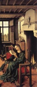 The Werl Altarpiece (Right Wing) by Robert Campin, hand-painted oil painting reproduction