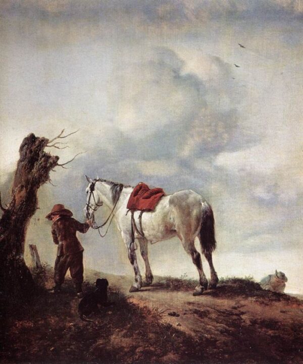 The White Horse by Philips Wouwerman, hand-painted oil painting reproduction