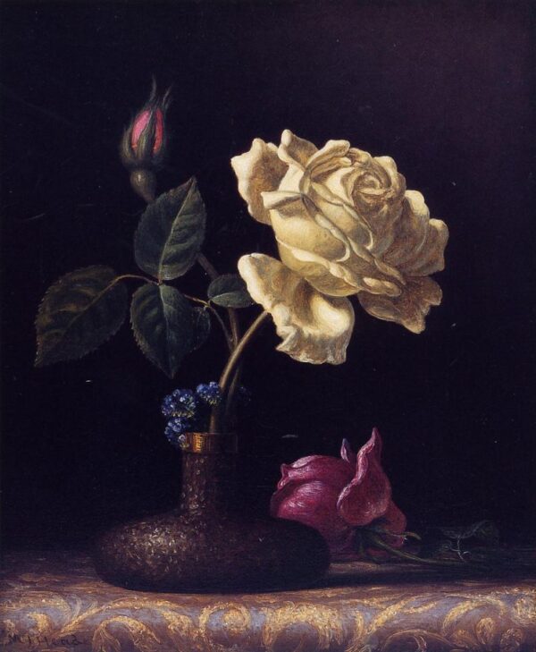 The White Rose by Martin Johnson Heade, hand-painted oil painting reproduction
