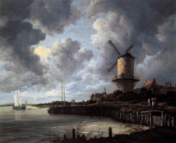The Windmill at Wijk bij Duurstede by Jacob Isaackszoon van Ruisdael, hand-painted oil painting reproduction