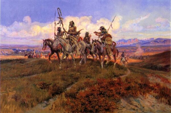 The Wolfmen by Charles Marion Russell, hand-painted oil painting reproduction