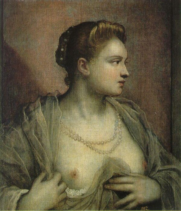 The Woman Who Discovers The Bosom by Tintoretto, hand-painted oil painting reproduction