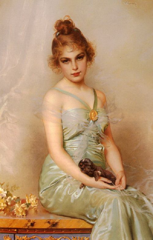 The Wounded Puppy by Vittorio Corcos, hand-painted oil reproduction