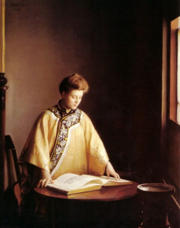 The Yellow Jacket by William McGregor Paxton, hand-painted oil painting reproduction