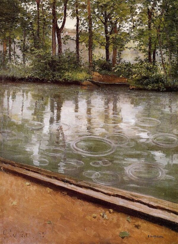 The Yerres, Rain by Gustave Caillebotte, hand-painted oil painting reproduction