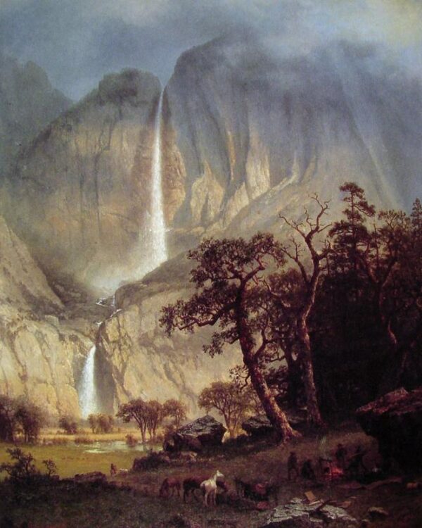 The Yosemite Fall by Albert Bierstadt, hand-painted oil painting reproduction