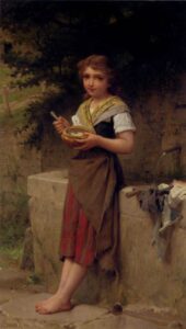 The Young Country-Woman by Émile Munier, hand-painted oil painting reproduction