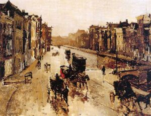 The canal Rokin in Amterdam by George Hendrik Breitner, hand-painted oil painting reproduction