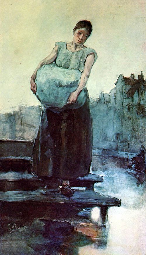 The washing woman by George Hendrik Breitner, hand-painted oil reproduction
