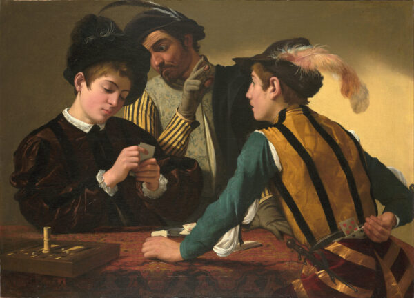 The Cardsharps by Caravaggio, hand-painted oil painting reproduction
