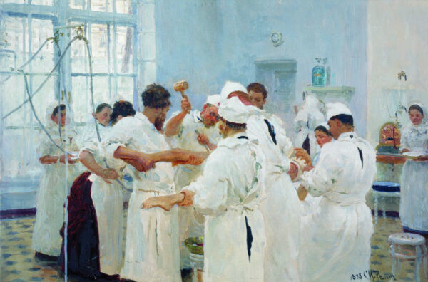 The Surgeon Evgueni Vasilievich Pavlov in the Operating Theater by Ilya Repin, hand-painted oil painting reproduction