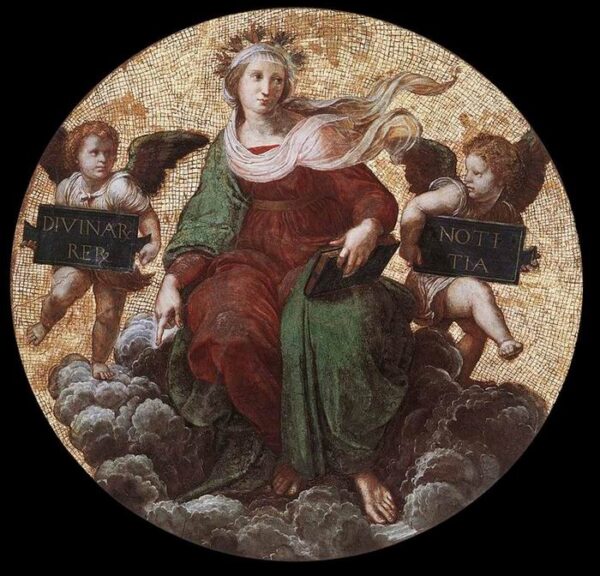 The Stanza della Segnatura Ceiling Theology by Raphael Sanzio, hand-painted oil painting reproduction