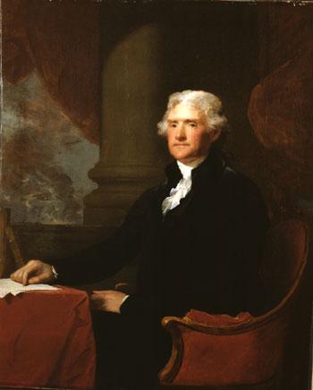 Thomas Jefferson by Gilbert Stuart, hand-painted oil reproduction