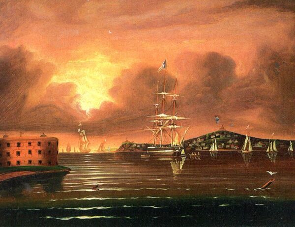 Threating Sky at the Bay of New York by Thomas Chambers, hand-painted oil painting reproduction