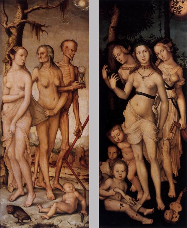Three Ages of Man and Three Graces by Hans Baldung Grien, hand-painted oil painting reproduction