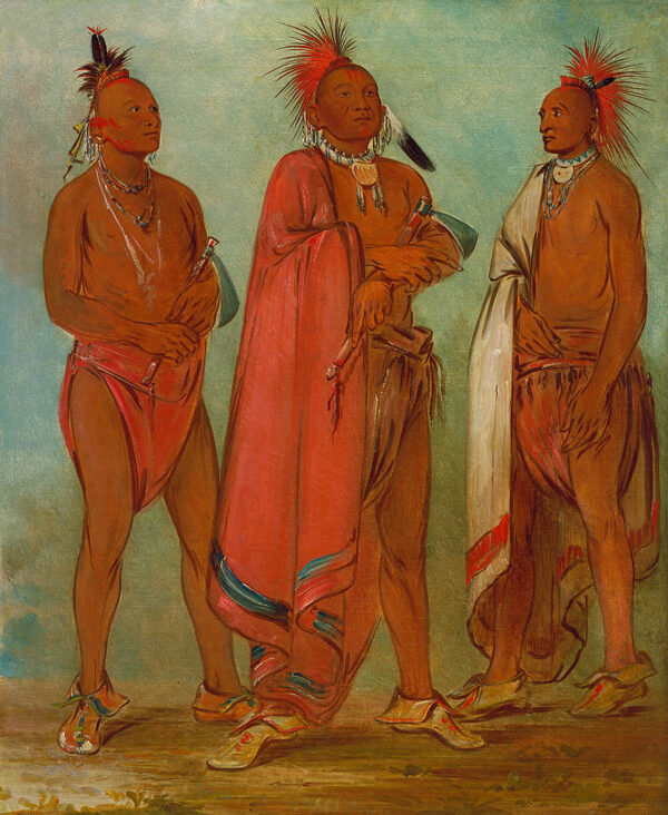 Three Distinguished Young Men by George Catlin, hand-painted oil painting reproduction