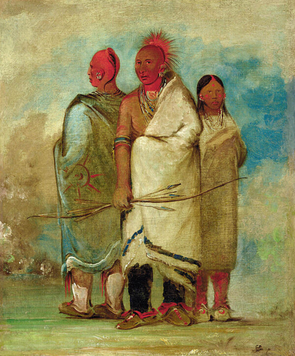 Three Fox Indians by George Catlin, hand-painted oil painting reproduction