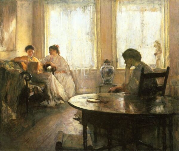 Three Girls Reading by Edmund Tarbell, hand-painted oil painting reproduction