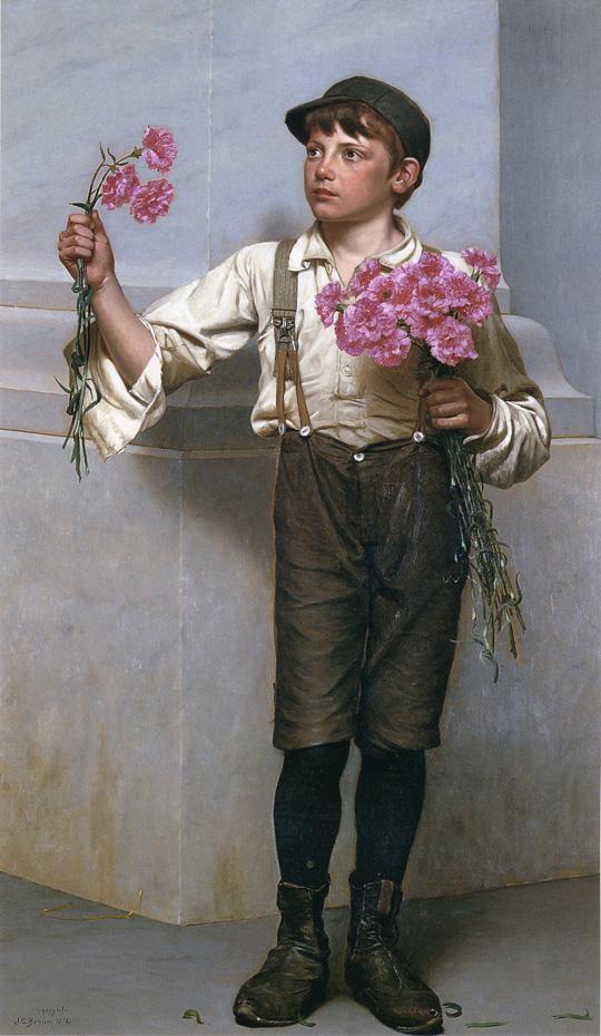 Three for Five by John G Brown, hand-painted oil reproduction