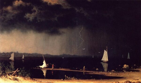 Thunder Storm on Narragansett Bay by Martin Johnson Heade, hand-painted oil painting reproduction