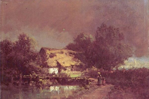 Thunderstorm Approaching by Carl Spitzweg, hand-painted oil painting reproduction
