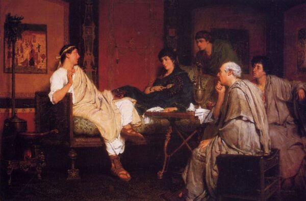 Tibulius at Delia’s by Lawrence Alma-Tadema, hand-painted oil painting reproduction